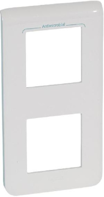 Рамка Legrand Mosaic 078723 накладная 2x вертикальный монтаж термопласт белый (упак.:1шт)