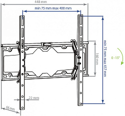 Кронштейн для телевизора Kromax ELEMENT-4 черный 22"-65" макс.50кг настенный наклон