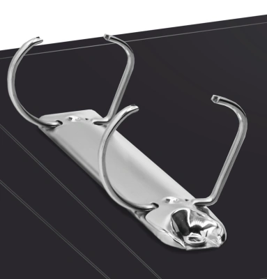 Папка на 2-х D-кольцах Бюрократ -0840/2DBLCK A4 пластик 0.8мм кор.40мм внутр. с вставкой черный