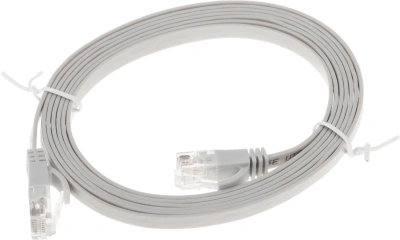 Патч-корд Buro Flat 10Гбит/с UTP 4 пары cat.5E Cu molded 2м серый RJ-45 (m)-RJ-45 (m) (BU-5E-FLAT-2M-G)