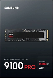 Накопитель SSD Samsung PCIe 5.0 x4 4TB MZ-VAP4T0BW 9100 PRO M.2 2280