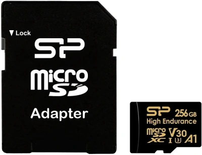 Флеш карта microSDXC 256GB Silicon Power SP256GBSTXDV3V1HSP High Endurance V30 A1 + adapter