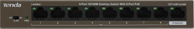 Коммутатор Tenda TEF1109P-8-63W 9x100Мбит/с 8PoE 58W неуправляемый