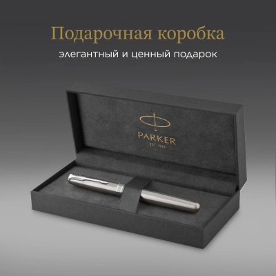 Ручка роллер Parker Sonnet Core T526 (1931511) Stainless Steel CT M черн. черн. подар.кор.