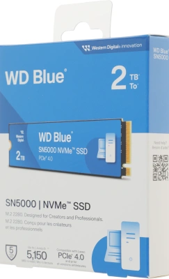 Накопитель SSD WD PCIe 4.0 x4 2TB WDS200T4B0E SN5000 Blue M.2 2280