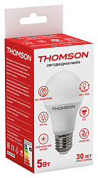 Лампа светодиодная Thomson TH-B2098 5Вт цок.:E27 груша 220B св.свеч.бел.нейт. A (упак.:1шт)