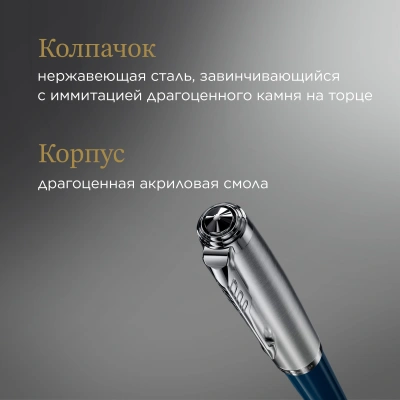 Ручка перьев. Parker 51 Core (2123501) Midnight Blue CT F сталь нержавеющая подар.кор.