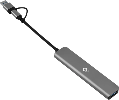 Разветвитель USB-C + USB-A Digma DHUB-7USB-AC 7порт. серебристый