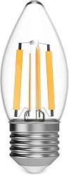 Лампа филам. Gauss Filament 11Вт цок.:E27 свеча 220B св.свеч.бел.теп. (упак.:10шт) (103802111)