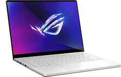 Ноутбук Asus ROG Zephyrus G14 GA403UM-QS038 Ryzen 9 270 32Gb SSD1Tb NVIDIA GeForce RTX 5060 8Gb 14" OLED 3K (2880x1800) без ОС white WiFi BT Cam Bag (90NR0M82-M00200)