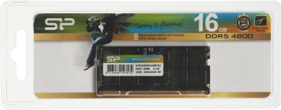 Память DDR5 16GB 4800MHz Silicon Power SP016GBSVU480F02 RTL PC5-38400 CL40 SO-DIMM 262-pin 1.1В kit single rank Ret
