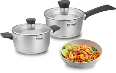 Ковш Rondell Strike Grey Ultra RDS-1946 1.3л. d=16см (с крышкой) стальной