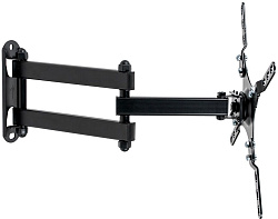 Кронштейн для телевизора Kromax DIX-13 черный 15"-42" макс.20кг настенный поворотно-выдвижной и наклонный