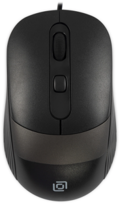 Мышь Оклик 310M черный/серый оптическая 2400dpi USB для ноутбука 4but (1869096)