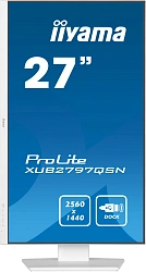 Монитор Iiyama 27" ProLite XUB2797QSN-W1 белый IPS LED 16:9 HDMI M/M матовая HAS Piv 1300:1 250cd 178гр/178гр 2560x1440 100Hz DP Quad HD 2K (1440p) USB 6.1кг