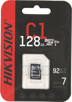 Флеш карта microSDXC 128GB Hikvision HS-TF-C1(STD)/128G/ZAZ01X00/OD C1 V30 w/o adapter