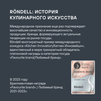 Сковорода Rondell Prime RDS-1676 круглая 24см покрытие: Eclipse ручка несъемная (без крышки) стальной