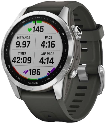 Смарт-часы Garmin Fenix 7S 1.2" корп.серый рем.черный (010-02539-01)