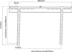 Кронштейн для телевизора Ultramounts UM817F черный 32"-70" макс.65кг настенный фиксированный