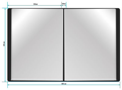 Папка с 20 прозр.вклад. Бюрократ -BPV20A3BLACK A3 пластик 0.8мм черный