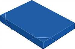 Папка-короб на резинке Бюрократ -BA40/07BLUE пластик 0.7мм корешок 40мм A4 синий