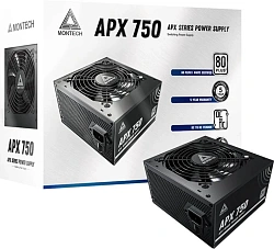 Блок питания Montech ATX 750W APX 750 80 PLUS WHITE (20+4pin) APFC 120mm fan 6xSATA RTL