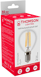 Лампа филам. Thomson Filament TH-B2084 7Вт цок.:E14 шар 220B св.свеч.бел.нейт. Globe (упак.:1шт)