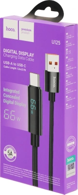 Кабель Hoco U125 TYPE-C 5A(11916) USB (m)-USB Type-C (m) 1.2м черный