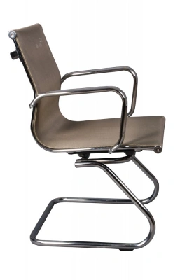 Кресло Бюрократ CH-993-Low-V золотистый сетка низк.спин. полозья металл хром