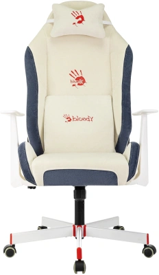 Кресло игровое A4Tech Bloody GC-830 белый с подголов. крестов. пластик белый пластик черный/белый