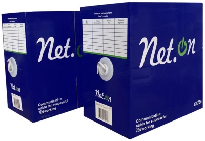 Кабель сетевой информационный NetOn 01-1001 кат.5E FTP 4 пары 24AWG PVC внутренний 305м серый