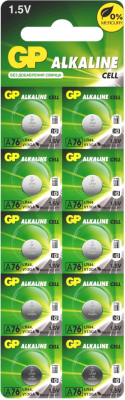 Батарея GP Alkaline A76FRA-2C10 LR44 (10шт) блистер