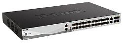 Коммутатор D-Link DGS-3130-30S/B1A (L3) 2x10Гбит/с 24xКомбо(1000BASE-T/SFP) 4xКомбо(10GBase-T/SFP+) управляемый