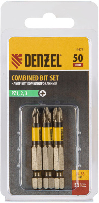 Набор бит Denzel 11677 универсал. (3пред.) для шуруповертов