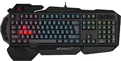 Клавиатура A4Tech Bloody B314 черный USB Multimedia for gamer LED (подставка для запястий)