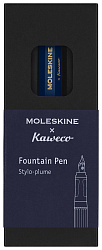 Ручка перьев. Moleskine Kaweco (KAWFOUNTPENMBLUE) синий M сталь нержавеющая/позолота син. черн. подар.кор.