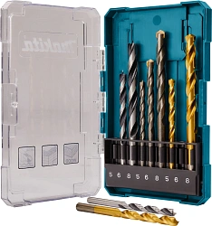 Набор сверл Makita D-71962 по дер/мет/бет (9пред.) для шуруповертов/дрелей