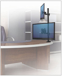 Кронштейн для мониторов ЖК Kromax OFFICE-5 серый 15"-32" макс.12кг настольный поворот и наклон