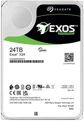 Жесткий диск Seagate SAS 3.0 24TB ST24000NM007H Server Exos X24 4KN (7200rpm) 512Mb 3.5"