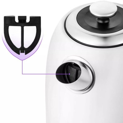 Чайник электрический Kitfort КТ-6603 1.7л. 2200Вт белый корпус: металл/пластик