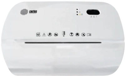 Шредер Cactus CS-SH-K4 белый/черный (секр.P-4) фрагменты 12лист. 17лтр. скрепки скобы пл.карты