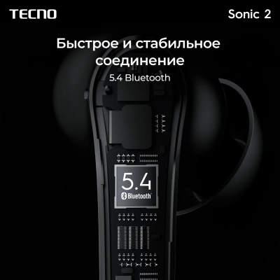 Гарнитура внутриканальные Tecno SC02 черный беспроводные bluetooth в ушной раковине (SC02 BLACK)