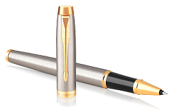 Ручка роллер Parker IM Core T321 (1931663) Brushed Metal GT F черн. черн. подар.кор.