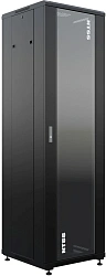 Шкаф коммутационный NTSS Премиум (NTSS-R42U6060GS-BL) напольный 42U 600x600мм пер.дв.стекл металл 900кг черный 510мм 86кг 1987мм IP20 сталь