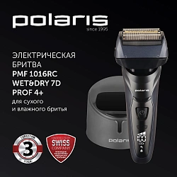 Бритва сетчатая Polaris 7D Prof 4+ PMF 1016RC wet&dry реж.эл.:4 питан.:аккум. черный