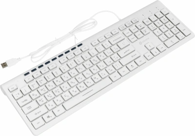Клавиатура Оклик 490ML белый USB slim Multimedia LED