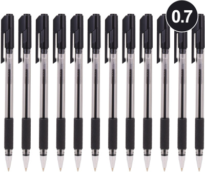 Ручка шариков. Deli Arrow EQ01620 прозрачный/черный d=0.7мм черн. черн. резин. манжета