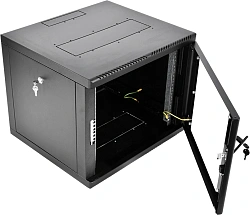 Шкаф коммутационный ЦМО (ШРН-М-9.500-9005) настенный 9U 600x520мм пер.дв.стекл 130кг черный 456мм 19.35кг 180град. 480мм IP20 сталь
