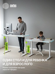 Стол для компьютера Cactus CS-EGD-WT-LED столешница закаленное стекло белый каркас белый 120x72x60см