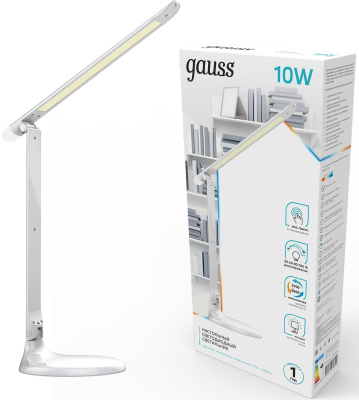 Светильник Gauss GTL204 (GT2041) настольный на подставке белый 10Вт
